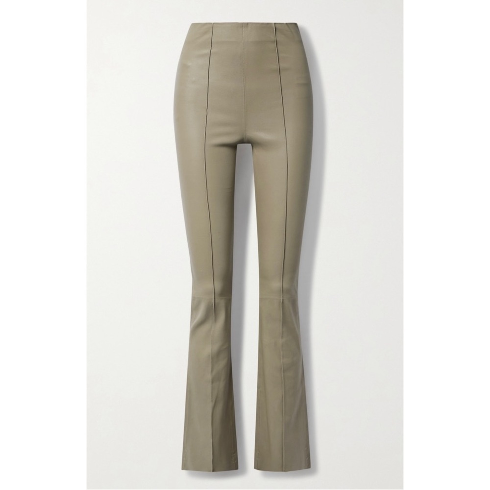 REMAIN BIRGER CHRISTENSEN Leather flared pants Taupe size 34 - NWT